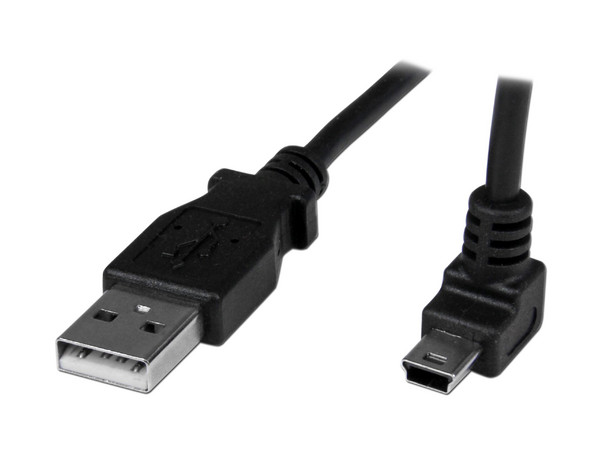 Cable Adaptador 1m USB A Macho a Mini USB B Macho Acodado en Ángulo hacia Arriba.