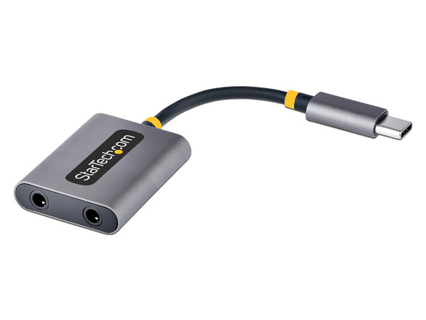 Adaptador Divisor Startech USB-C a dos tomas de auriculares de 3.5 mm, Color Gris.