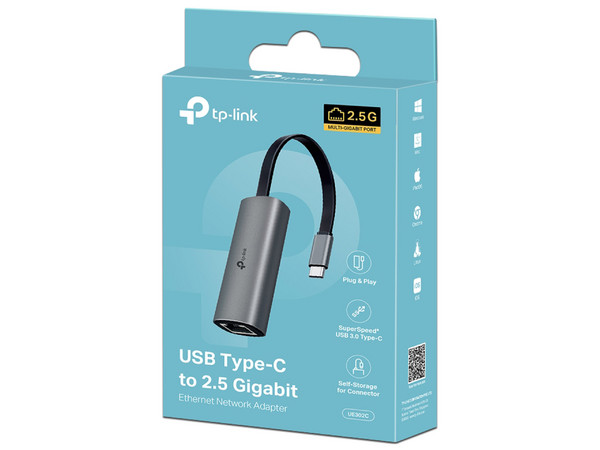 Adaptador de Red TP-Link UE302C de USB Tipo C a RJ-45.