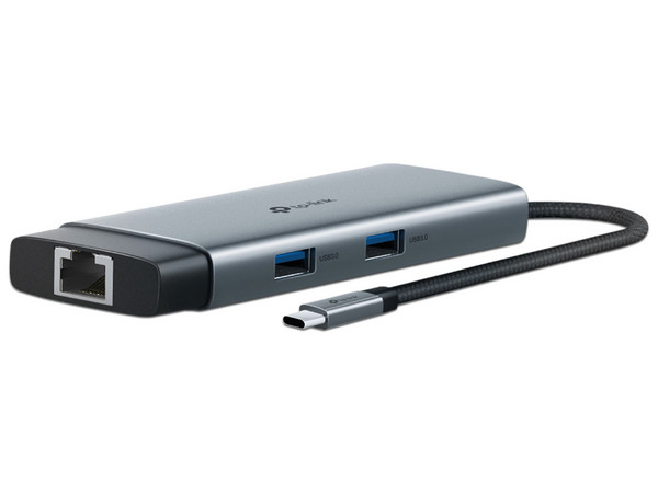 Adaptador HUB TP-LINK 6 en 1, Con USB-C, HDMI 4K, Ethernet Gigabit, USB-A, USB-C y Fuente de Alimentación 100W