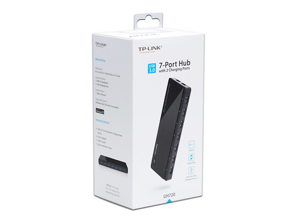 Concentrador Hub TP-Link de 7 puertos y 2 exclusivos de carga, USB 3.0.