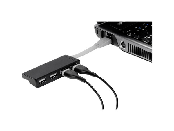 HUB USB Targus ACH114LP, USB Tipo A a 4 puertos USB Tipo A 2.0. Color NEgro.