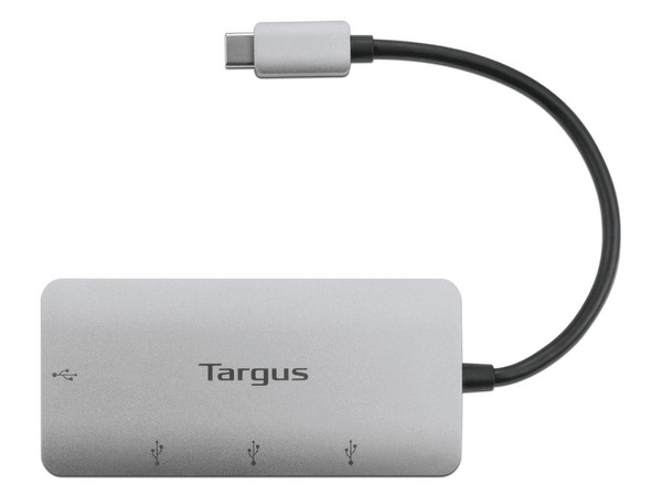 Hub USB TARGUS ACH226BT USB Tipo C (Macho) a 4 USB 3.0, Color Plata.