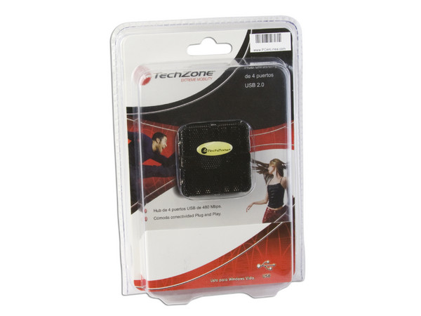 Mini Hub USB TechZone de 4 Puertos (Convierte 1 puerto USB en 4).