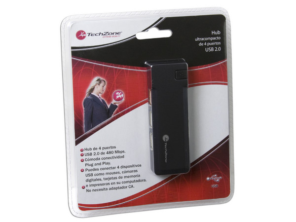 Hub USB TechZone de 4 Puertos USB 2.0
