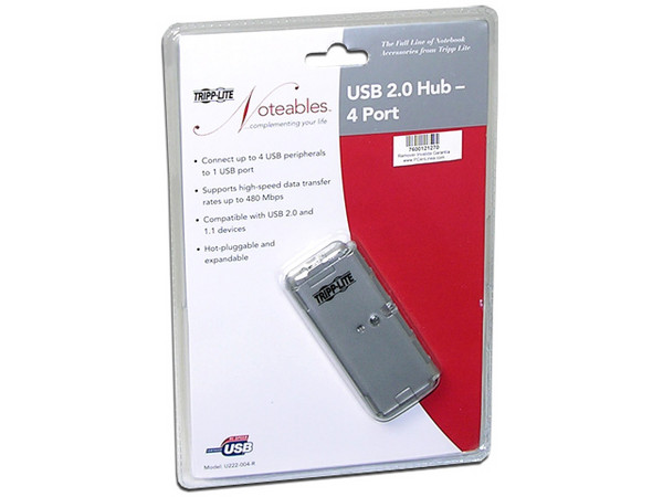 Mini Hub Tripp Lite de 4 Puertos USB 2.0 (Convierte 1 puerto USB en 4)
