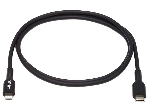 Cable Tripplite USB-C a Lightning (M-M), 1m, Color Negro.