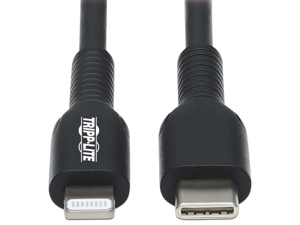 Cable Tripplite USB-C a Lightning (M-M), 1m, Color Negro.