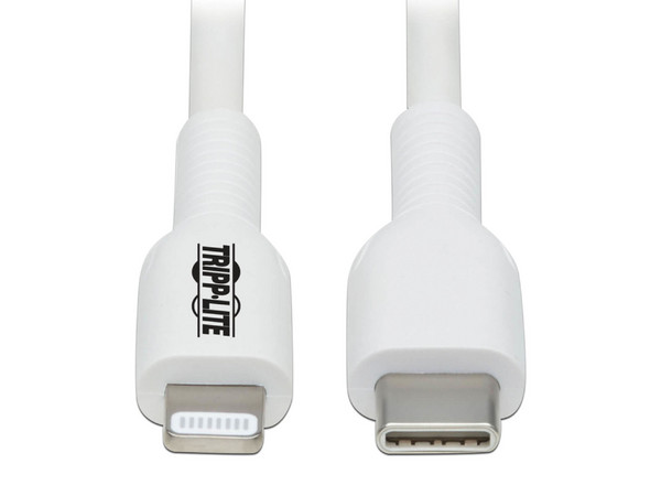 Cable Tripplite USB-C a Lightning (M-M), 1m, Color Blanco.