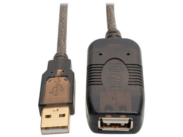Cable Extension USB 2.0 Tripp Lite Longitud 7.6 m Conector en el Primer Extremo USB A 2.0 (Macho) a USB A 2.0 (Hembra)
