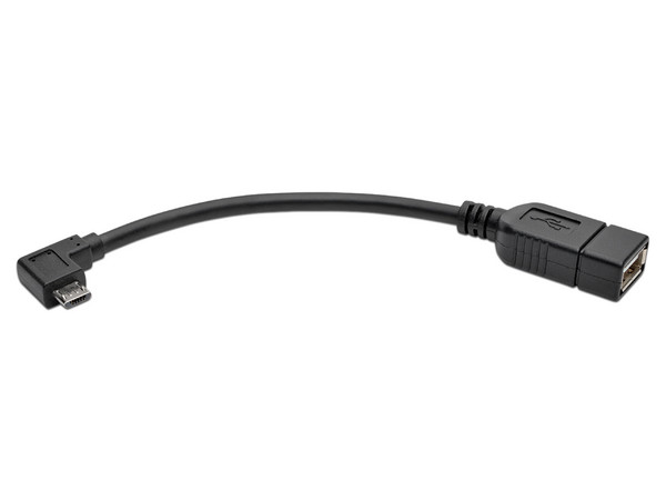 Adaptador Micro USB Tripp Lite de Micro USB (macho) a USB 2.0 (hembra), 15 cm. Color negro.