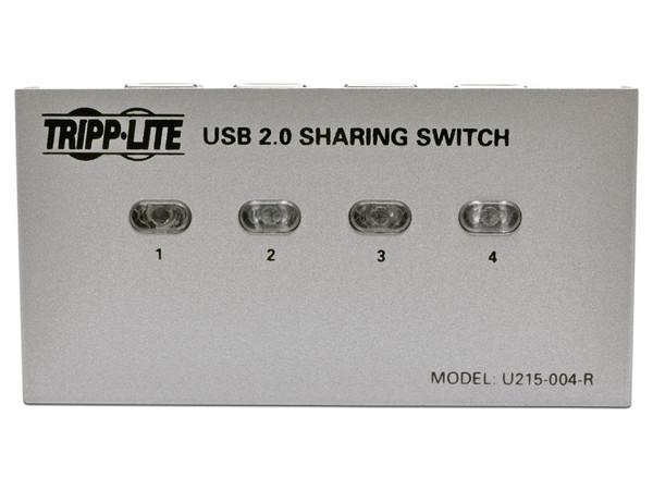 Switch Tripplite de 4 Puertos con USB-B 2.0 para Compartir Impresora y Periféricos.