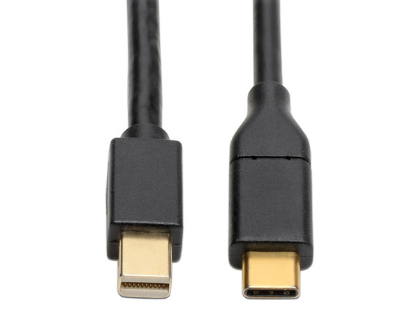 Cable adaptador Tripp Lite de USB-C (macho) a mini DisplayPort (macho), 4K 60 Hz, 1.8m. Color negro.