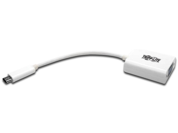 Adaptador Tipp-Lite de USB-C a VGA (M/H), Compatible con Thunderbolt 3. Color Blanco.