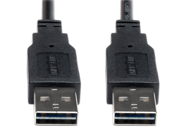Cable USB de alta velocidad TrippLite de USB 2.0 tipo A (macho) a USB 2.0 tipo A (macho), 1.8 m. Color negro.