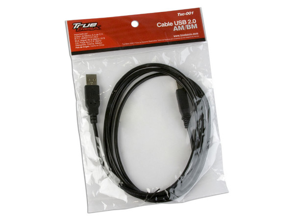 Cable TrueBasix USB 2.0  A/Macho - B/Macho para Impresora y Scanner.
