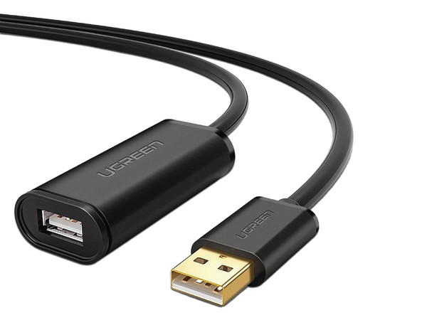 Cable de Extensión Activo UGREEN 10321, USB 2.0 Tipo A (M-H), 10m, Color Negro.