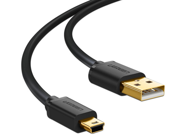 Cable USB-A 2.0 a Mini USB, 1m, para Datos y Alimentación, Transferencia de 480Mbps, Compatible con Discos Duros HDD/SSD, GoPro Hero, Mando PS3, Cámaras Digitales, MP3/MP4.