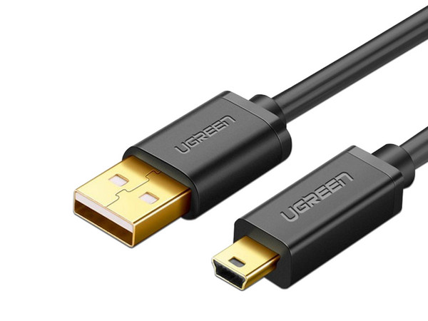 Cable USB-A 2.0 a Mini USB, 1m, para Datos y Alimentación, Transferencia de 480Mbps, Compatible con Discos Duros HDD/SSD, GoPro Hero, Mando PS3, Cámaras Digitales, MP3/MP4.