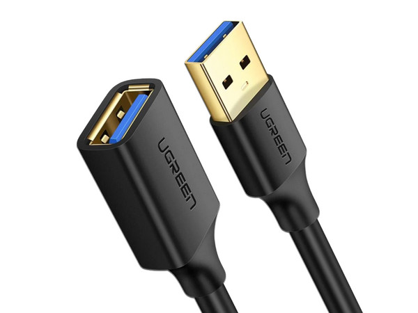 Cable UGREEN USB 3.0 Tipo A, Macho-Hembra de 1m, Color Negro.