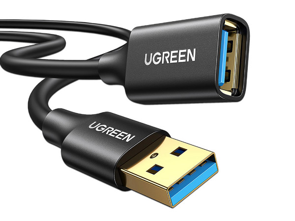 Cable UGREEN USB 3.0 Tipo A, Macho-Hembra de 1m, Color Negro.