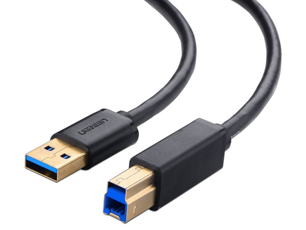 Cable UGREEN de USB 3.0 (M) a USB Tipo B, 2m, para impresora. Color Negro.