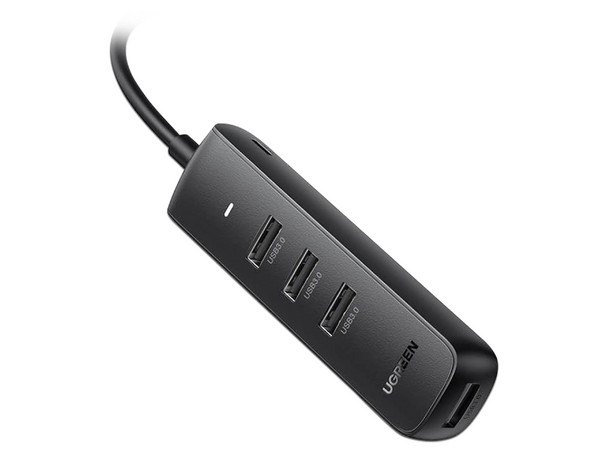 Hub UGREEN 10915 4 en 1, 1 x USB (M) a 4 Puertos USB 3.0 (H), Color Negro.