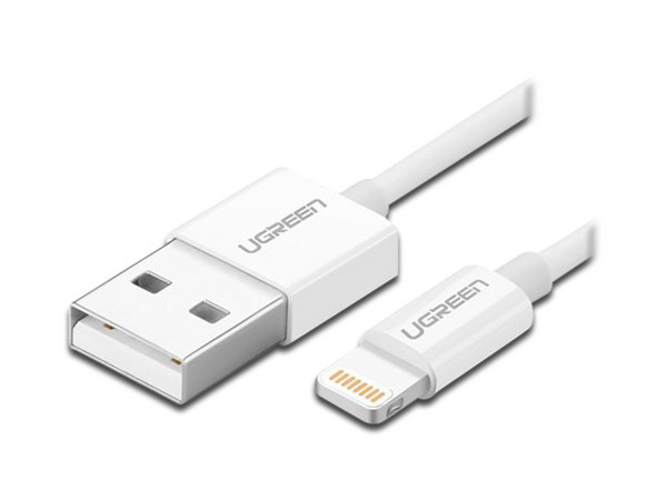 Cable de datos UGREEN de USB 2.0 a Lightning (M-M), 2m de longitud.