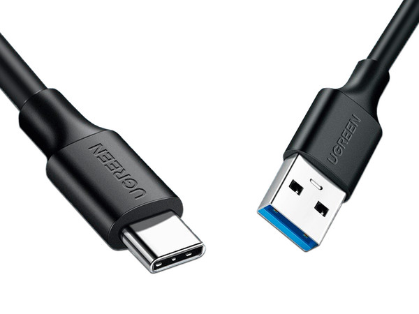 Cable Ugreen de Conector USB-A Macho a USB-C Macho, Soporta carga rápida hasta 60W, Transferencia de datos hasta 5Gbps, QC 3.0/2.0, 2m. Color Negro.