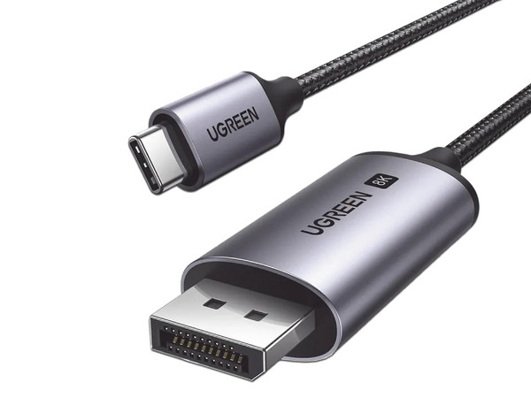 Cable USB-C A DP 1.4 UGREEN 3 Metros, Compatible Con Thunderbolt 3 Y 4, 8K a 60Hz, 4K a 240Hz, HDR10+, eARC, DTS, 3D, ALLM, VRR, FreeSync, G-Sync, Caja De Aluminio, Nylon Trenzado, Conector Niquelado, Blindaje Multicapa.