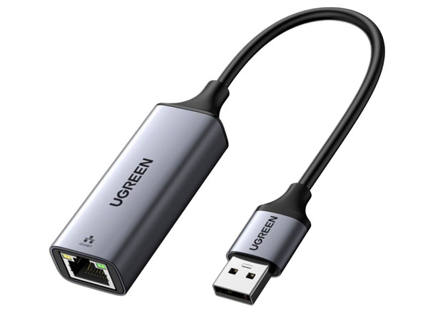 Adaptador de Red UGREEN de USB-A 3.0 a RJ-45, 10/100/1000 Mbps, 10cm, Color Gris.