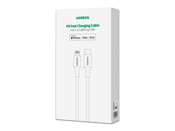Cable UGREEN USB-C a Lightning de 1m, Adecuado para iPhone, iPad y iPod.