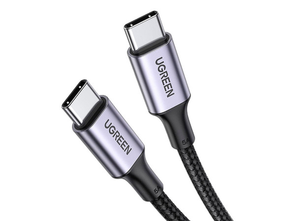 Cable de carga rápida UGREEN de USB-C a USB-C, 2m de longitud. Color Negro.