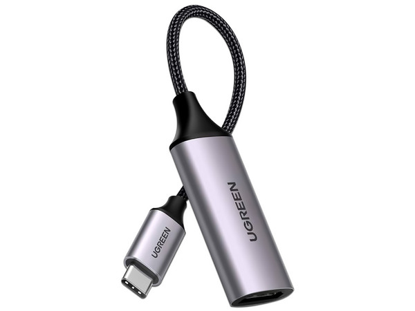 Cable adaptador UGREEN 70444, USB-C a HDMI (M-H), 10cm, Color Gris.