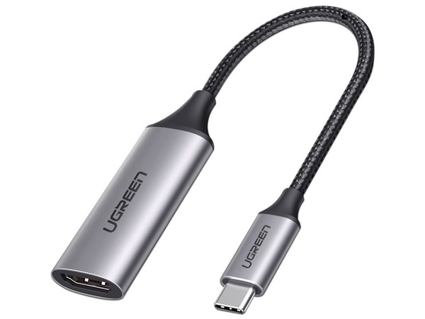 Cable adaptador UGREEN 70444, USB-C a HDMI (M-H), 10cm, Color Gris.