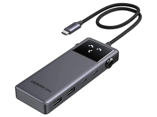 Hub USB UGREEN 75177 6 en 1, HDMI, USB Tipo C, USB Tipo A 3.0, 100W. Color Plata