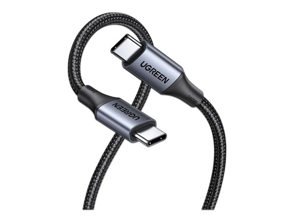 Cable Ugreen de Conector USB-C a USB-C, Potencia de carga de 240W, PD 3.1, 2m. Color Negro.
