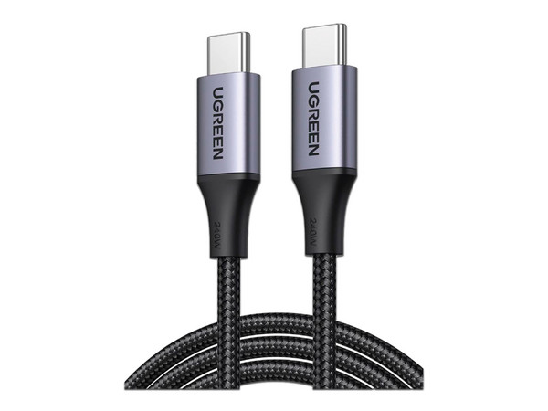 Cable Ugreen de Conector USB-C a USB-C, Potencia de carga de 240W, PD 3.1, 2m. Color Negro.