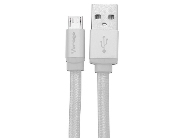 Cable USB 2.0 Vorago, Conector USB a Micro-USB (M-M), 1m. Color Blanco.