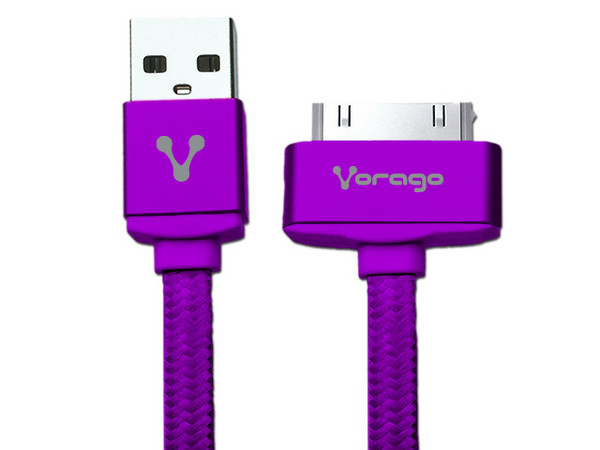Cable Dock Connector de 30 Pines de Apple a USB 2.0, 1m. Color Morado.