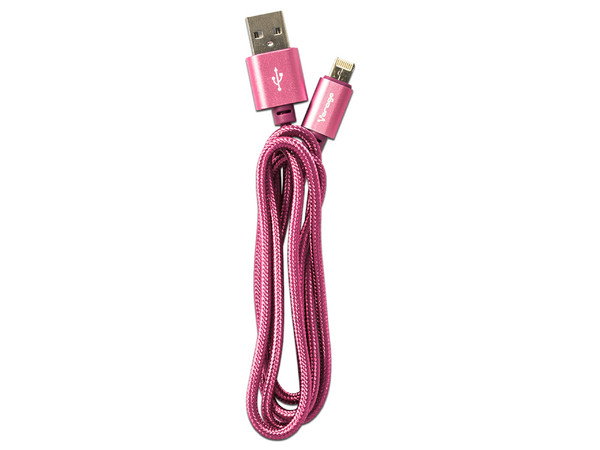 Cable 2 en 1 hibrido Vorago CAB-209 Micro USB y Lightning (M) a USB (M) de 1m. Color Rosa.