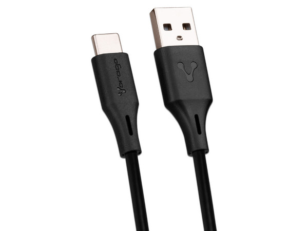 Cable Vorago, Conector USB C (M) a USB A (M), 1m. Color Negro.