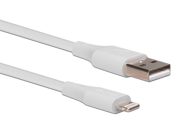 Cable de Carga Vorago de Lightning a USB A de 1 Metro, Color Blanco