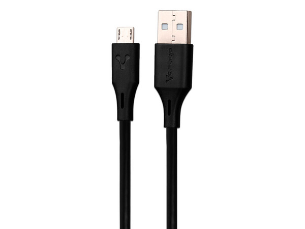 Cable Micro USB a USB Tipo A VORAGO CAB-M02B (M-M), Longitud 2.0 m. Color Negro.