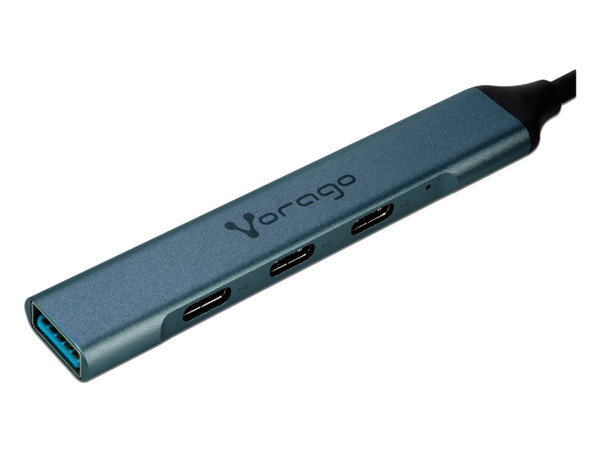 Concentrador de Puertos Vorago HUB-205, USB-C con adaptador USB-A. Color Gris 