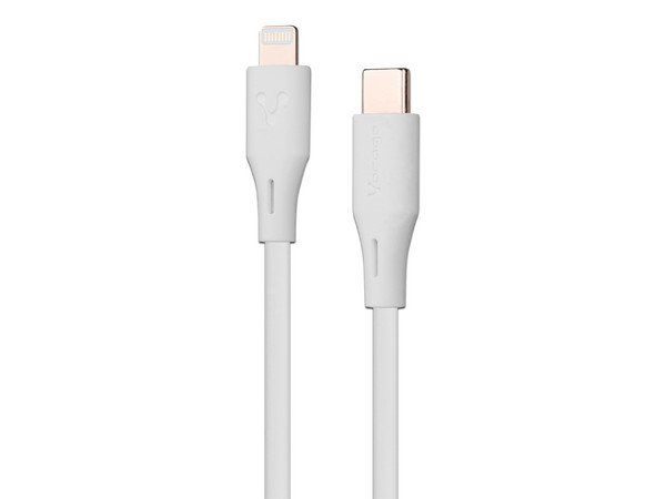Cable USB C Vorago Tipo Lightning de 1M, Carga Rapida. Color Blanco