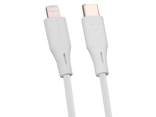 Cable USB C Vorago Tipo Lightning de 1M, Carga Rapida. Color Blanco