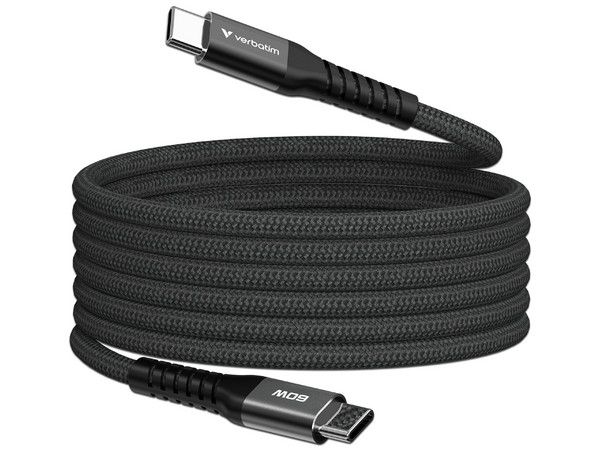 Cable USB Magnético Verbatim, USB-C a USB-C, 60W, 480Mbps, 120cm, Negro.