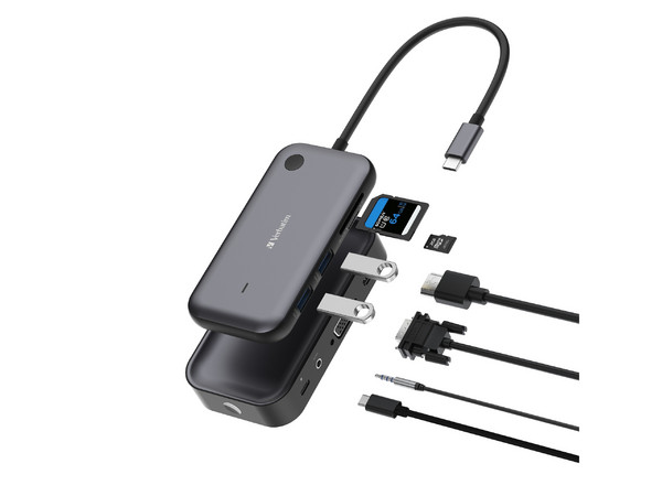 Adaptador de pantalla inalámbrico Share My Screen USB-C de 1080p con concentrador USB y lector de tarjetas