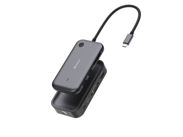 Adaptador de pantalla inalámbrico Share My Screen USB-C de 1080p con concentrador USB y lector de tarjetas
